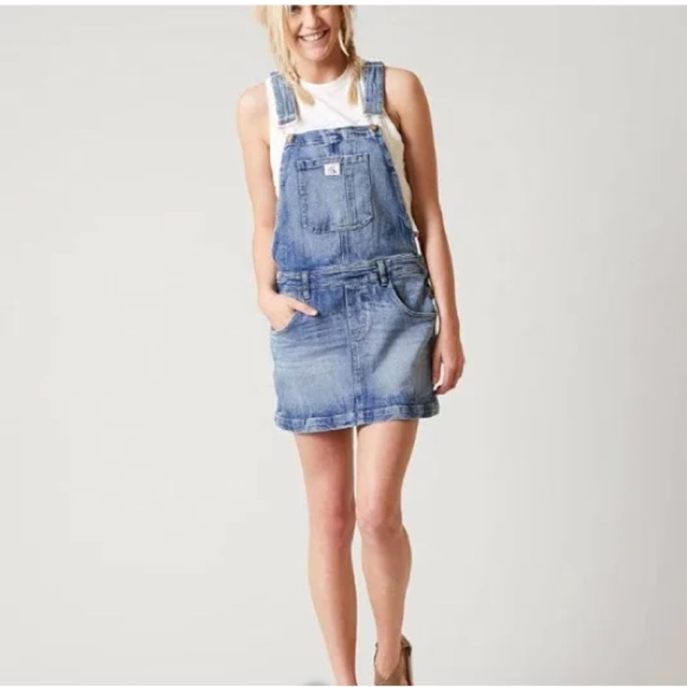 Small Calvin Klein Jean overall skirt dress no tags